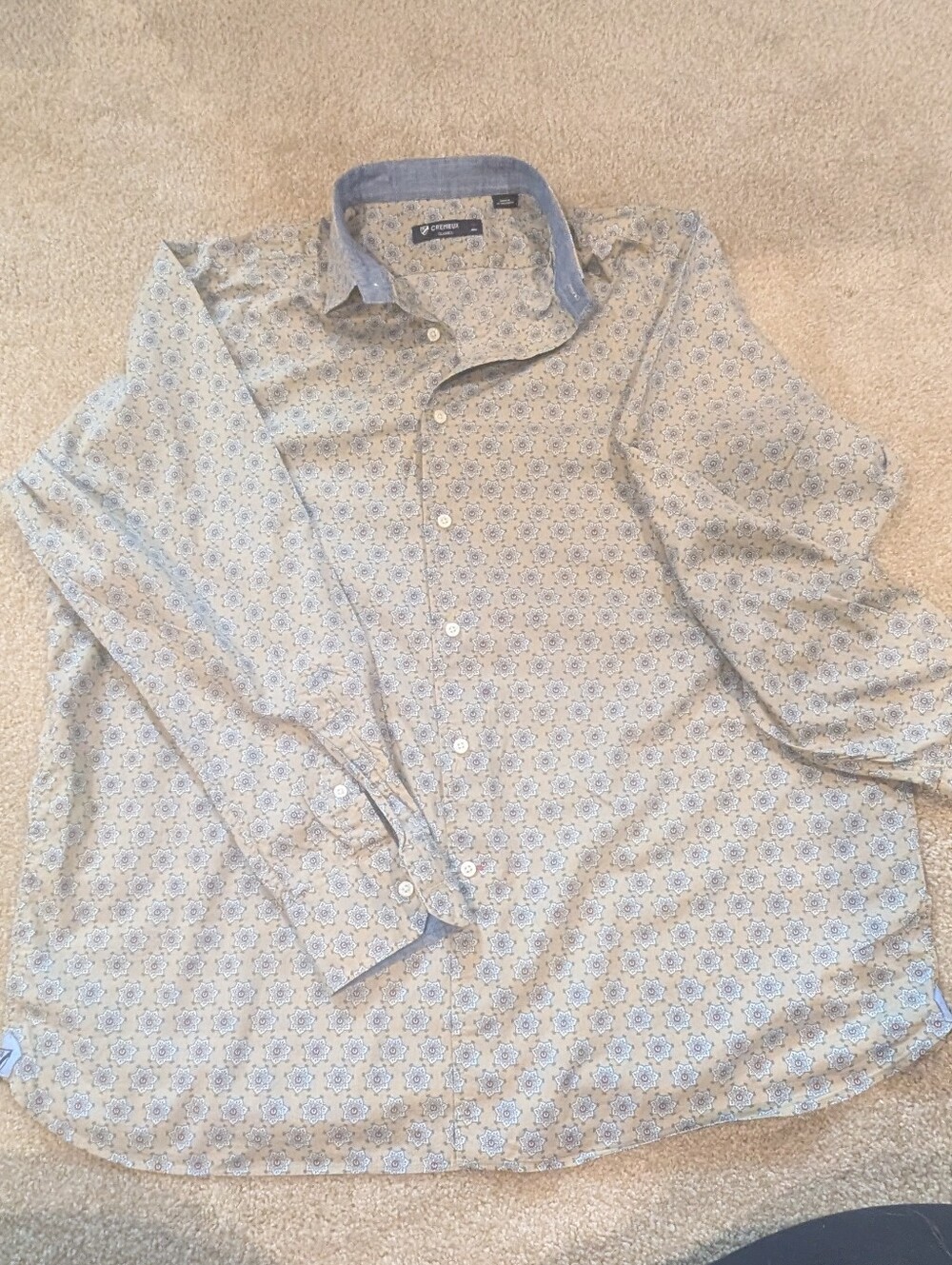 Daniel Cremieux Blue Floral-Print Button-Down Shirt
